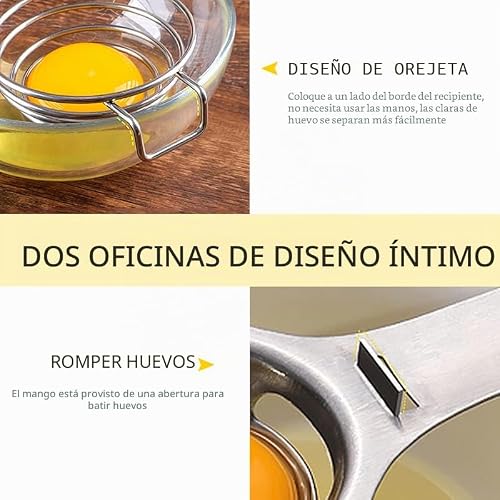 Miniatura 5 de Maotrade Separador De Huevo 2 Piezas 304 Acero Inoxidable Separador De Yemas De Huevos Filtro De Huevo Herramienta Para Hornear