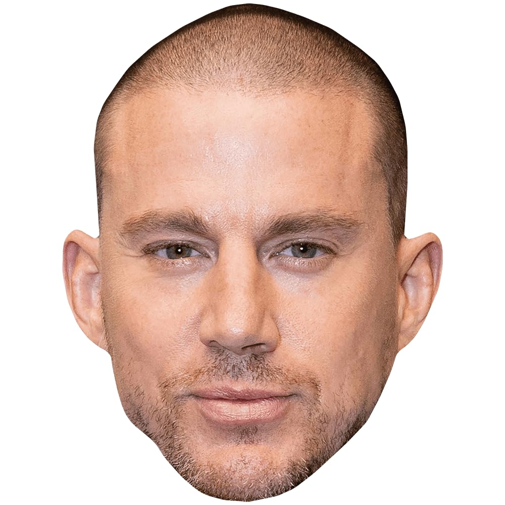 Celebrity Cutouts Lifelike Channing Tatum (Shaved Head) Celebrity Mask, Flat Card Face, Fancy Dress Mask