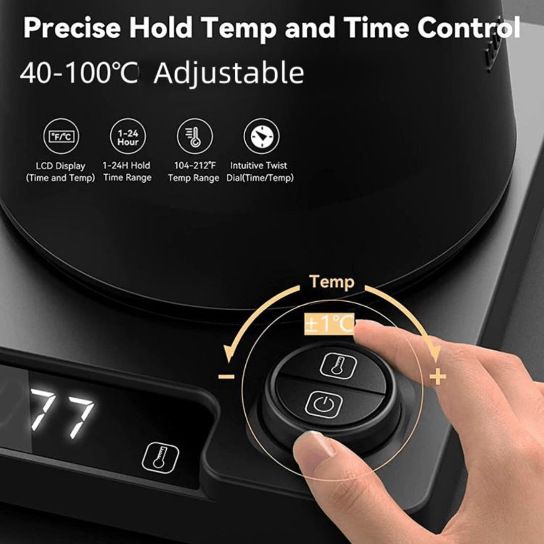 Hervidor eléctrico de cuello de cisne de 1 L para café y té, hervir rápidamente, hervidor de agua de 1200 W, hervidor de agua de acero inoxidable (black A)