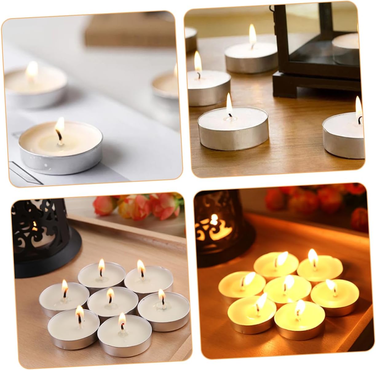 100pcs Tealight Candles Round Unscented Tea Lights for Weddings Home Decor Smokeless Paraffin Candles for Romantic Atmosphere Relaxation for Events Celebrations