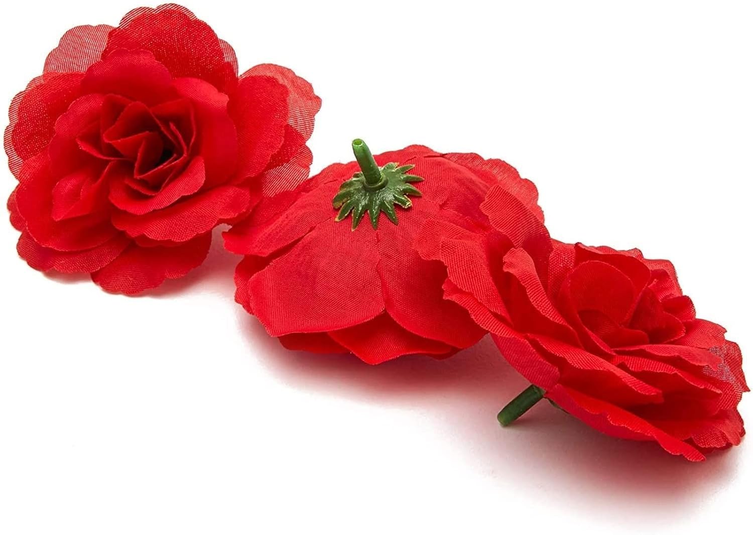 Bright Creations Silk Red Rose Flower Heads for Decorations (3 in, 50 Pack)