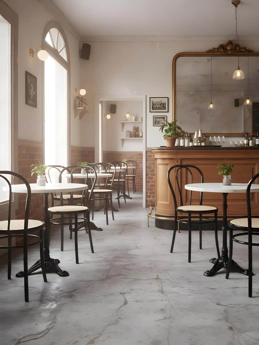 Generico Sedie Thonet Vienna Struttura in Ferro e Seduta in Finta Paglia Ideali per Cucina Bar Osteria e Ristorante Nero Lucido 2 pezzi