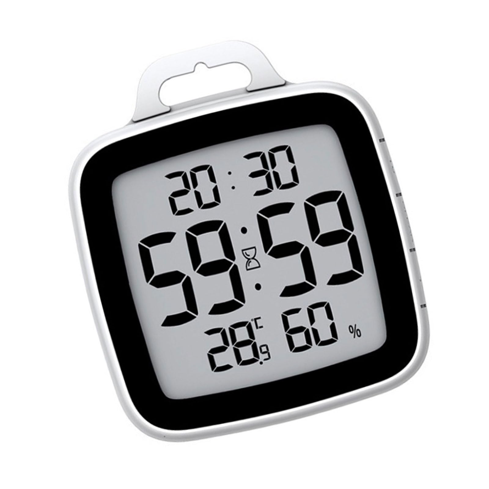 YWLUUOO Multipurpose Bathroom Digital Timer Clock with Large Screen, Humidity Reading and Countdown Feature for Cooking Studying Shower Timer