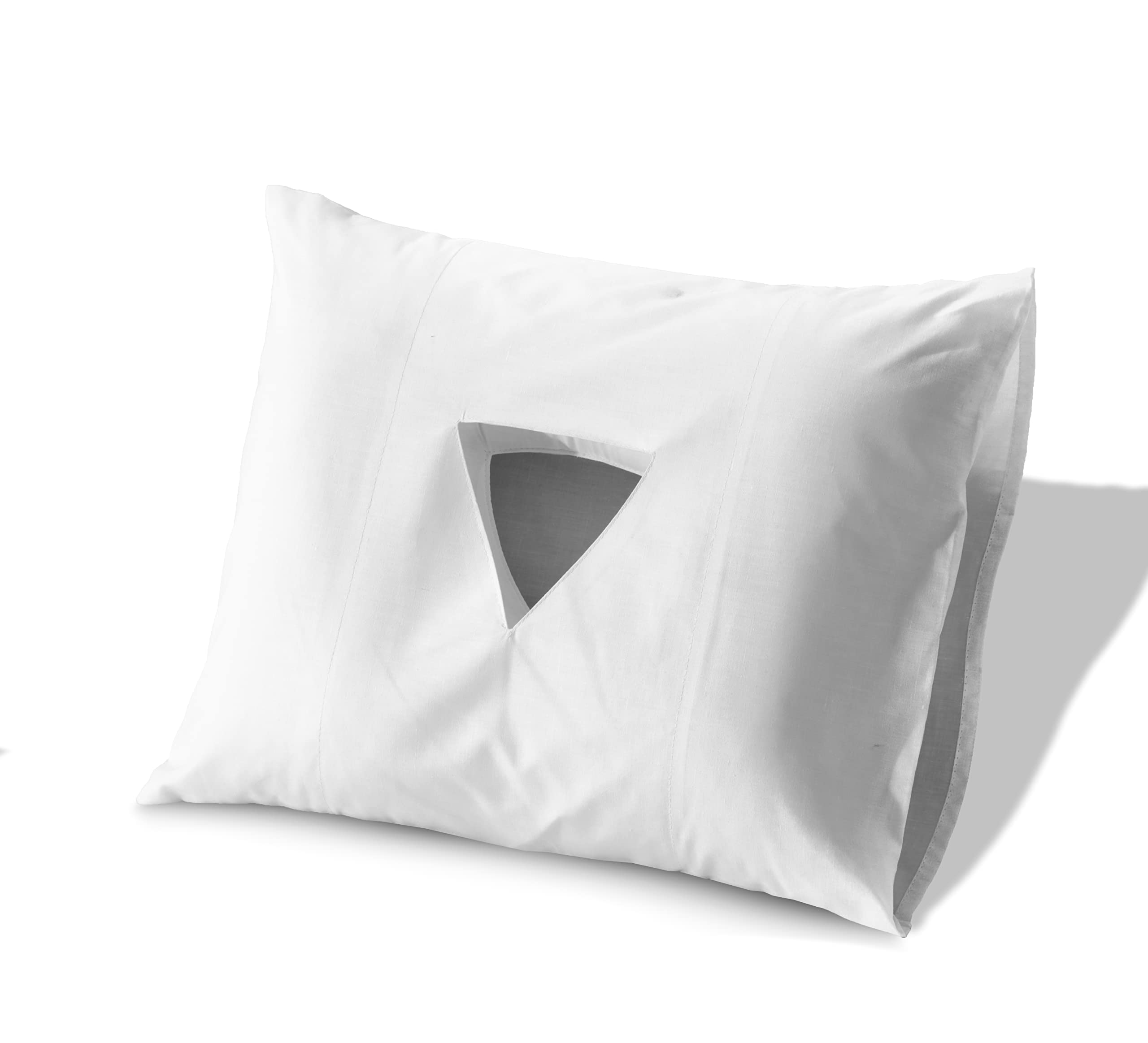 A ATH COLLECTION Ear Hole Pillow Cover Only (18 x 14 inch) Cover Only (18 x 14 inch, White)