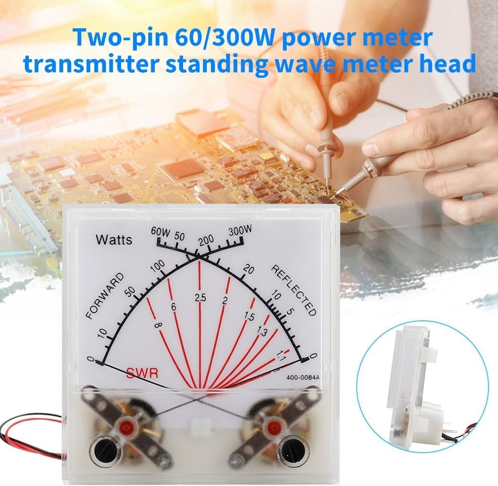 300W Leistungsmesser Doppelnadel SWR Stehwellenmessgerät Radio Power Meter Wattmeter Sender P-64XA-BGB-S0233