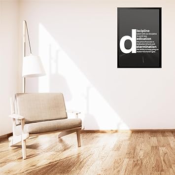 Discipline, Dedication, Determination - Motivational Wall Frame by Creative Bande for Home, Office, or Gym D?cor