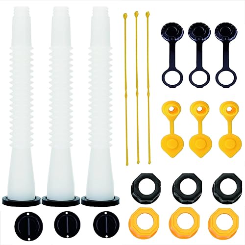 Miniatura 1 de Kit de repuesto para boquilla de gasolina con boquilla de vertido flexible, tapas de cuello de rosca gruesa y fina, compatible con Midwest Gott