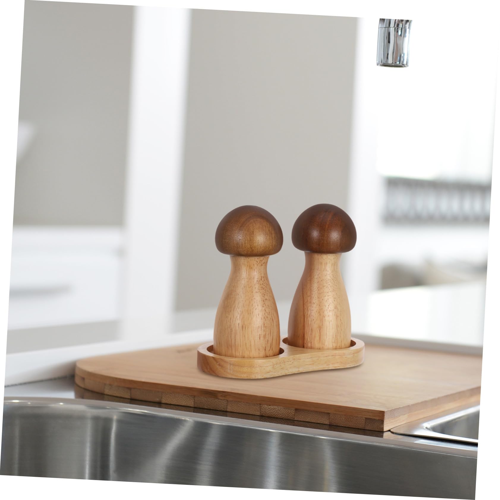 ERINGOGO Manuelle und Einfachem Design in Pilzform mit Glatten Linien Pfeffermühle Nachfüllbar für Meersalz und Gewürze in Küche