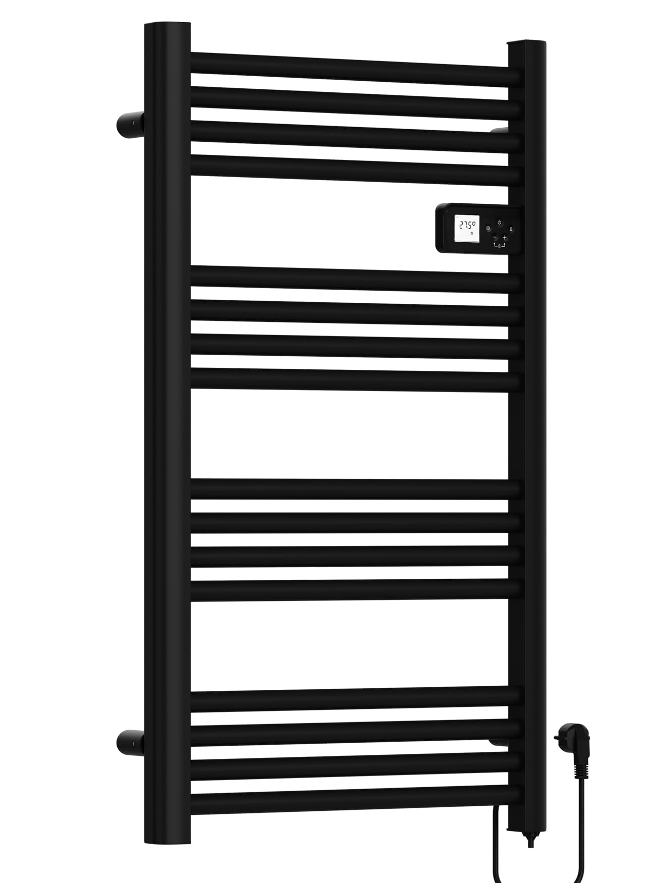 MalTec Grzejnik łazienkowy, grzejnik BH200W, suszarka na ręczniki, termostat, czarny, 80 x 50 cm, LCD timer