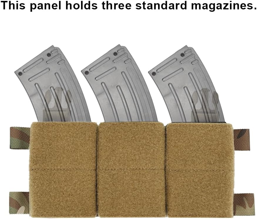 SINAIRSOFT Tactical Triple Magazine Pouch Hook Loop Panel for 5.56 7.62 Mag Pouches Tactical Placard Airsoft Chest rig Accesories