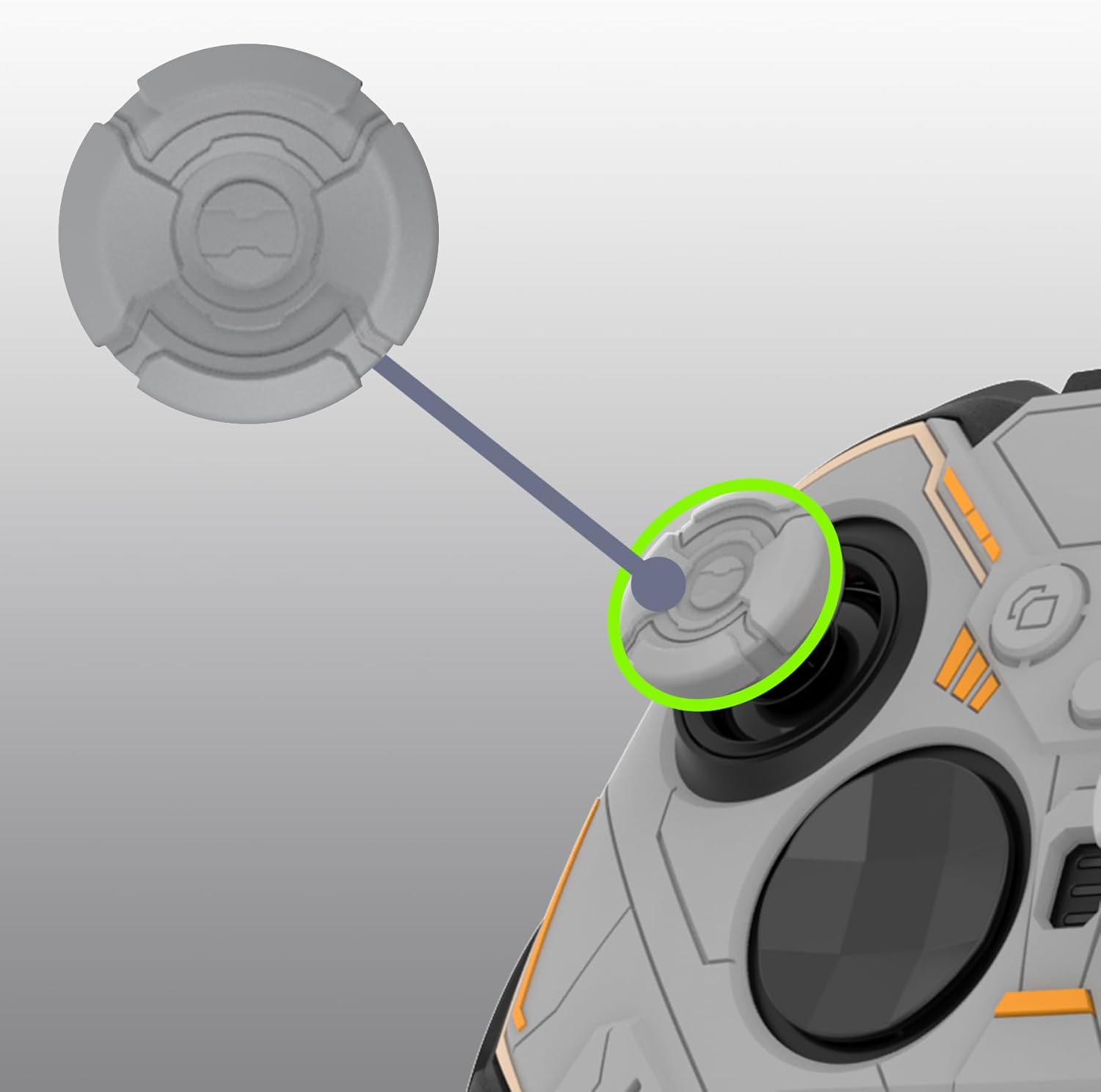 PlayVital Stellar Mecha Silicone Cover Skin for Xbox Elite Series 2 & Elite Series 2 Core, Non-Slip Grip Protector for Xbox Elite 2 with Thumb Grips & Stickers, Gray & Black