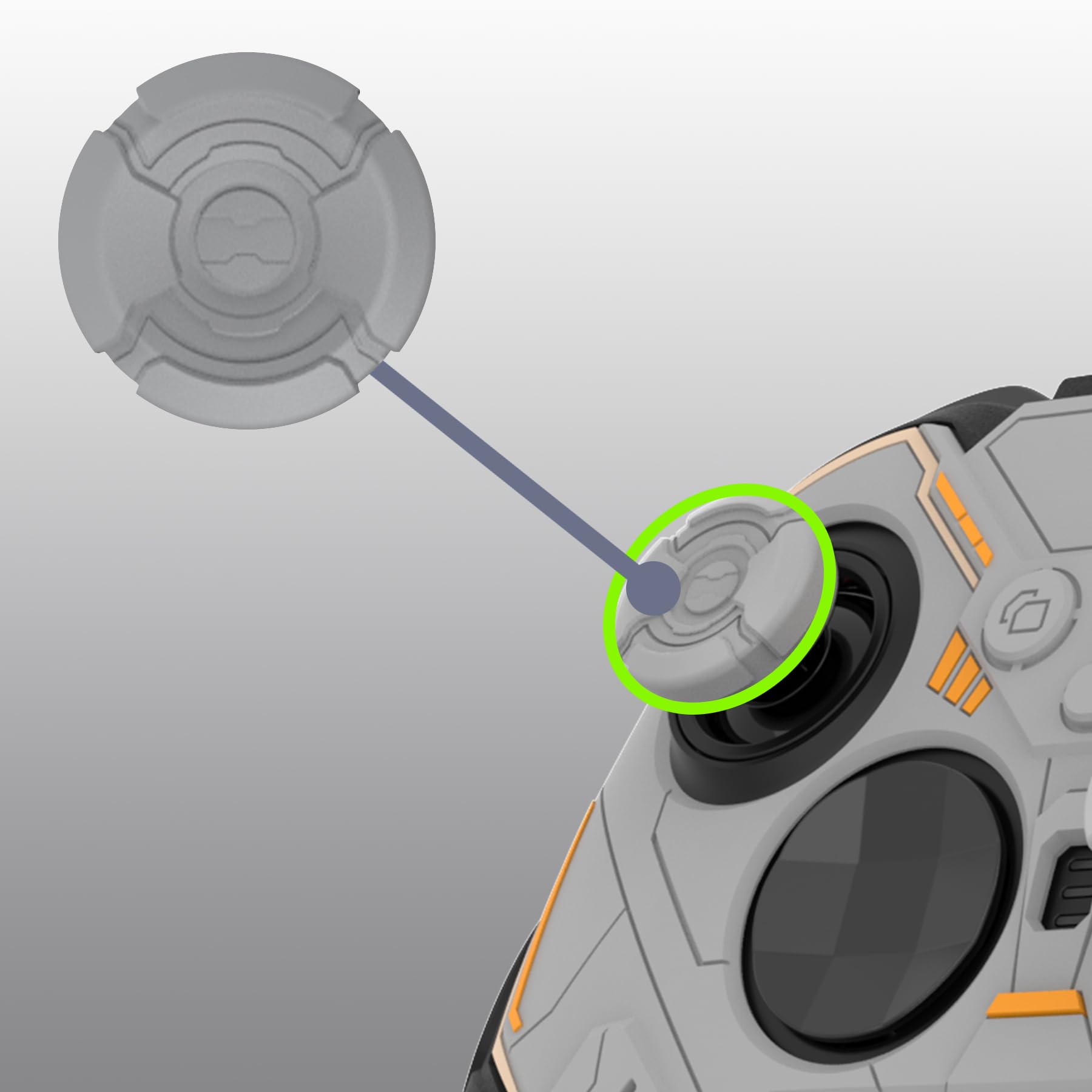 PlayVital Cover Skin per Xbox Elite Series 2 Core Controller, Custodia Silicone Antiscivolo Gommini per Xbox Elite Series 2 Joystick, Mecha Stellare, Grigio & Nero