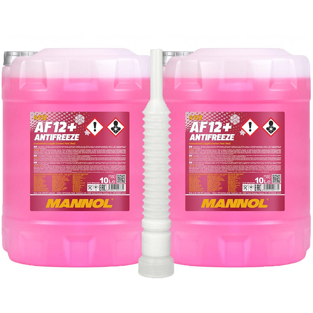 MANNOL 2 x10 Liter, 4112 Antifreeze AF12+ Longlife Frostschutzkonzentrat rot (3,12€/L)