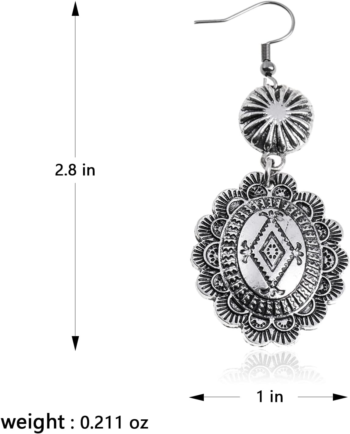 Rustic Couture's Western Earrings for Women Cowgirl Country Concho Dangling Western Statement Jewelry - Image 5