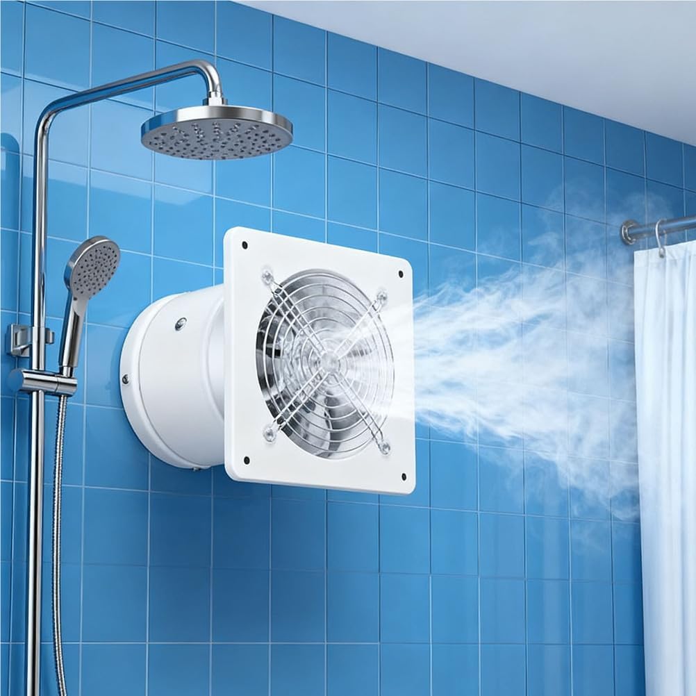 6 Inch Exhaust Fan,Wall Mounted Vent Fans,Ventilation Extractor Fan Wall-Mounted Square Blower for Kitchen,Bathroom,Laundry Room