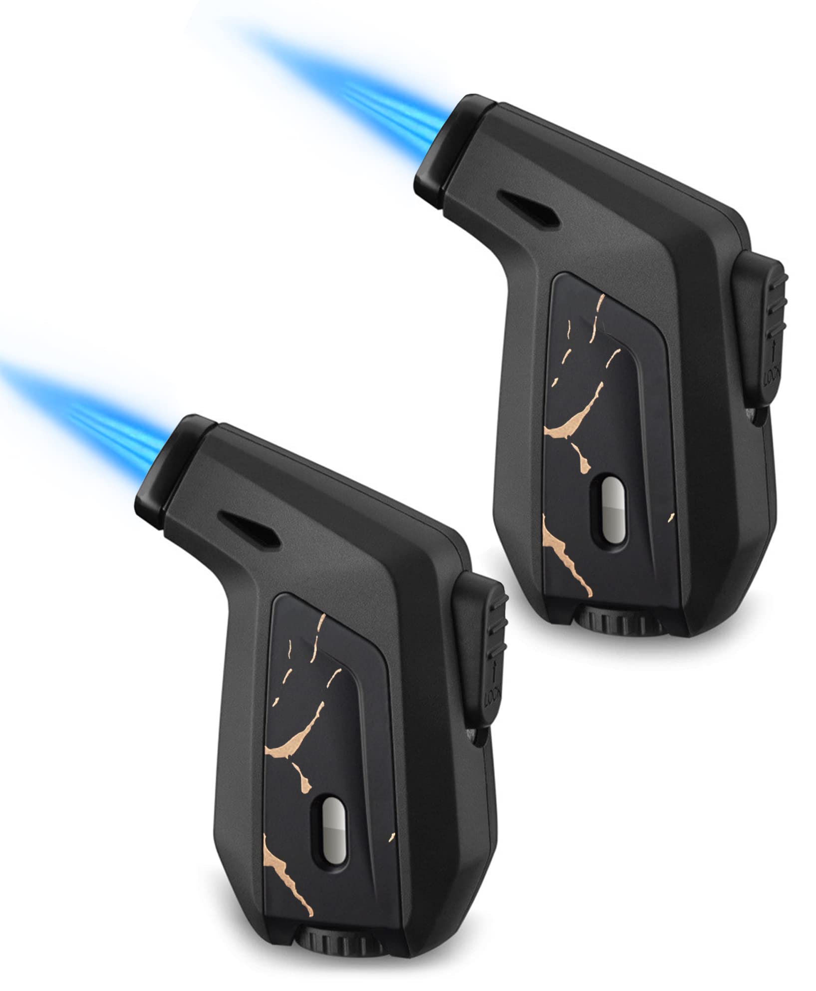 Buy 2 Pack Torch Lighter, Zoocura Triple 3 Jet Flame Butane Lighters