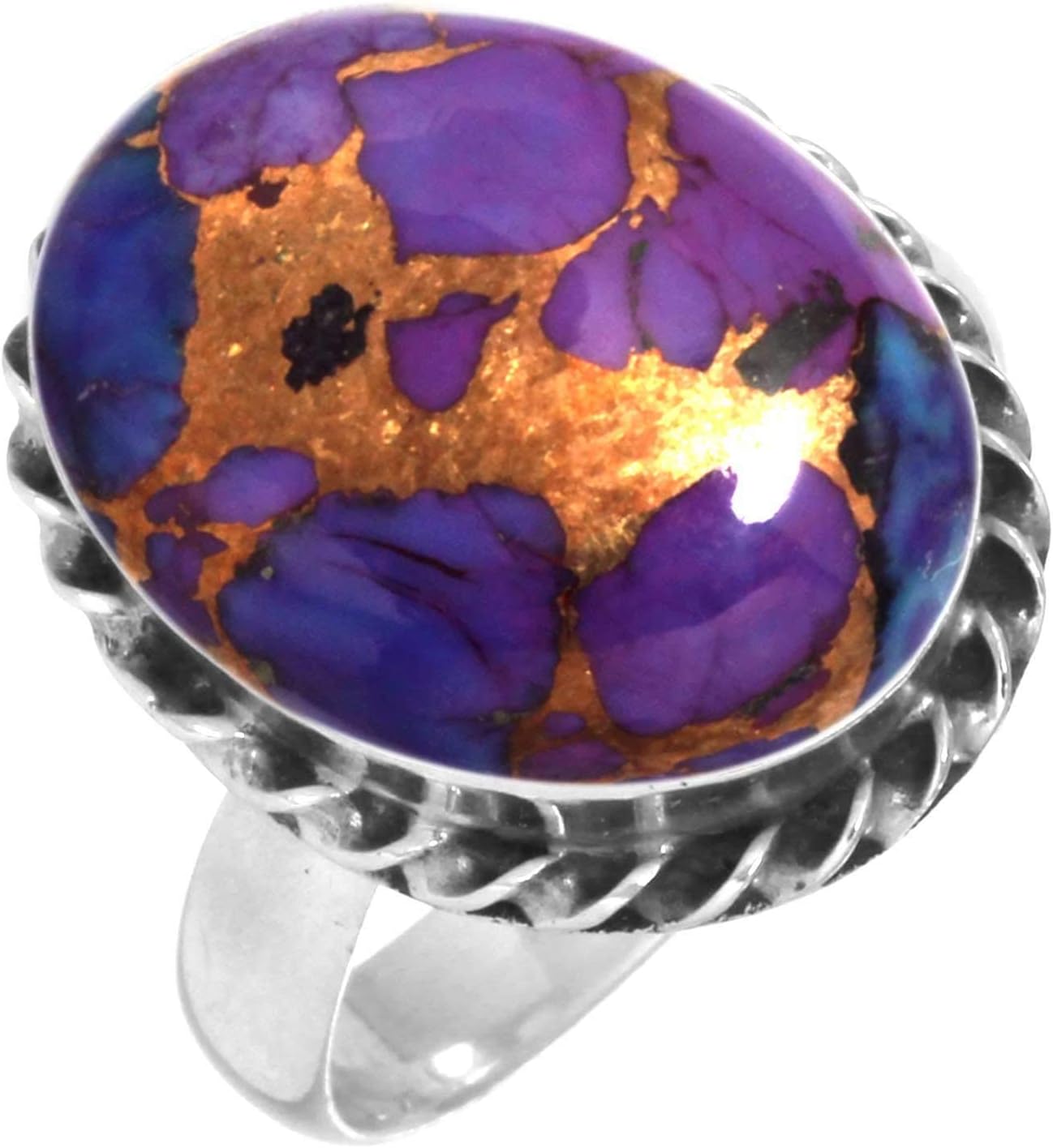 Boho Handmade Jewelry Chunky Natural Gemstone Moonstone, Amber, Tiger Eye, Onyx Oval Genuine 925 Sterling Silver Ring For Women