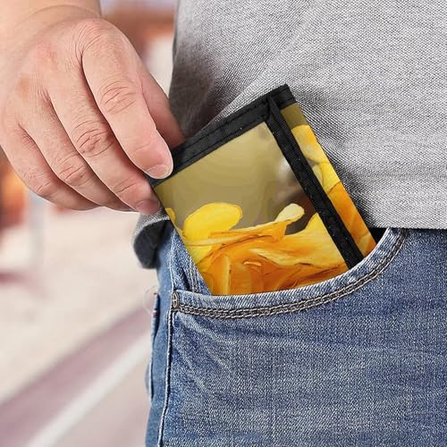 Potato Chips Trifold Wallet for Men - Money Clip Slim Wallets with Multiple Card Slots Minimalist Small Front Pocket Wallet for Everyday Carry 6