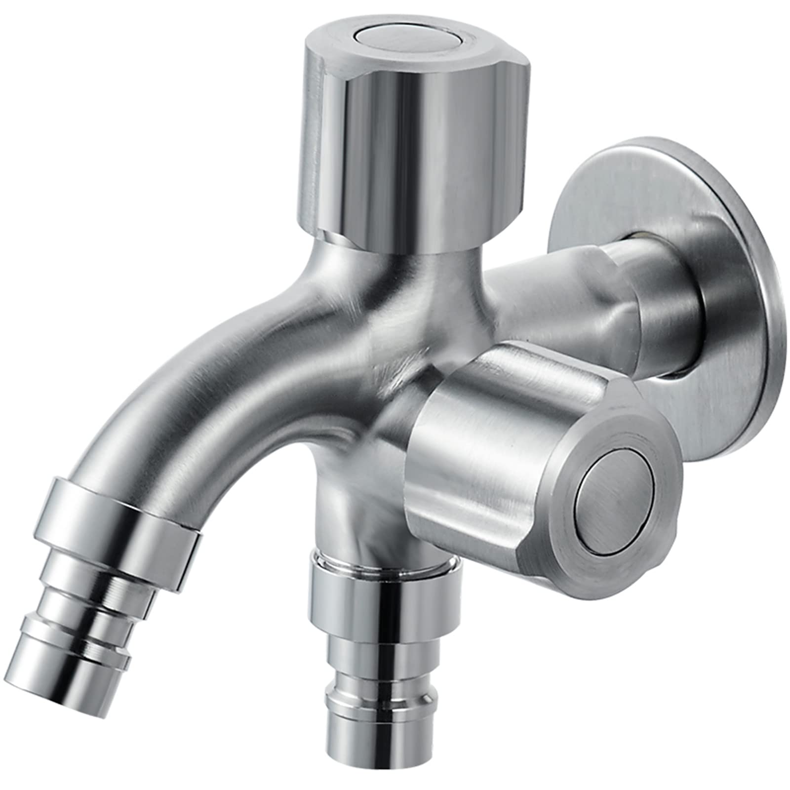 BiaoTeng doppio rubinetto giardino rubinetto doppio esterno rubinetto giardino doppio inox rubinetto giardino 1/2 pollice per esterni,spazzolato A