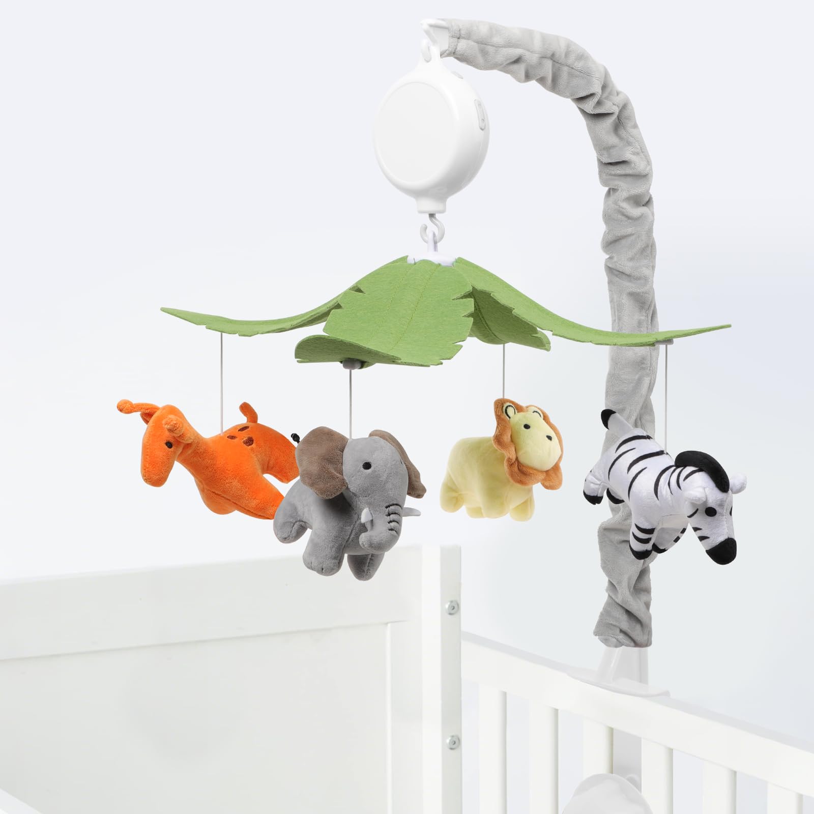 Móvil para cuna de bebé, móvil de animales de la selva para cuna, guardería, móvil musical de género neutro para niños y niñas con 12 canciones de cuna, regalos móviles para recién nacidos