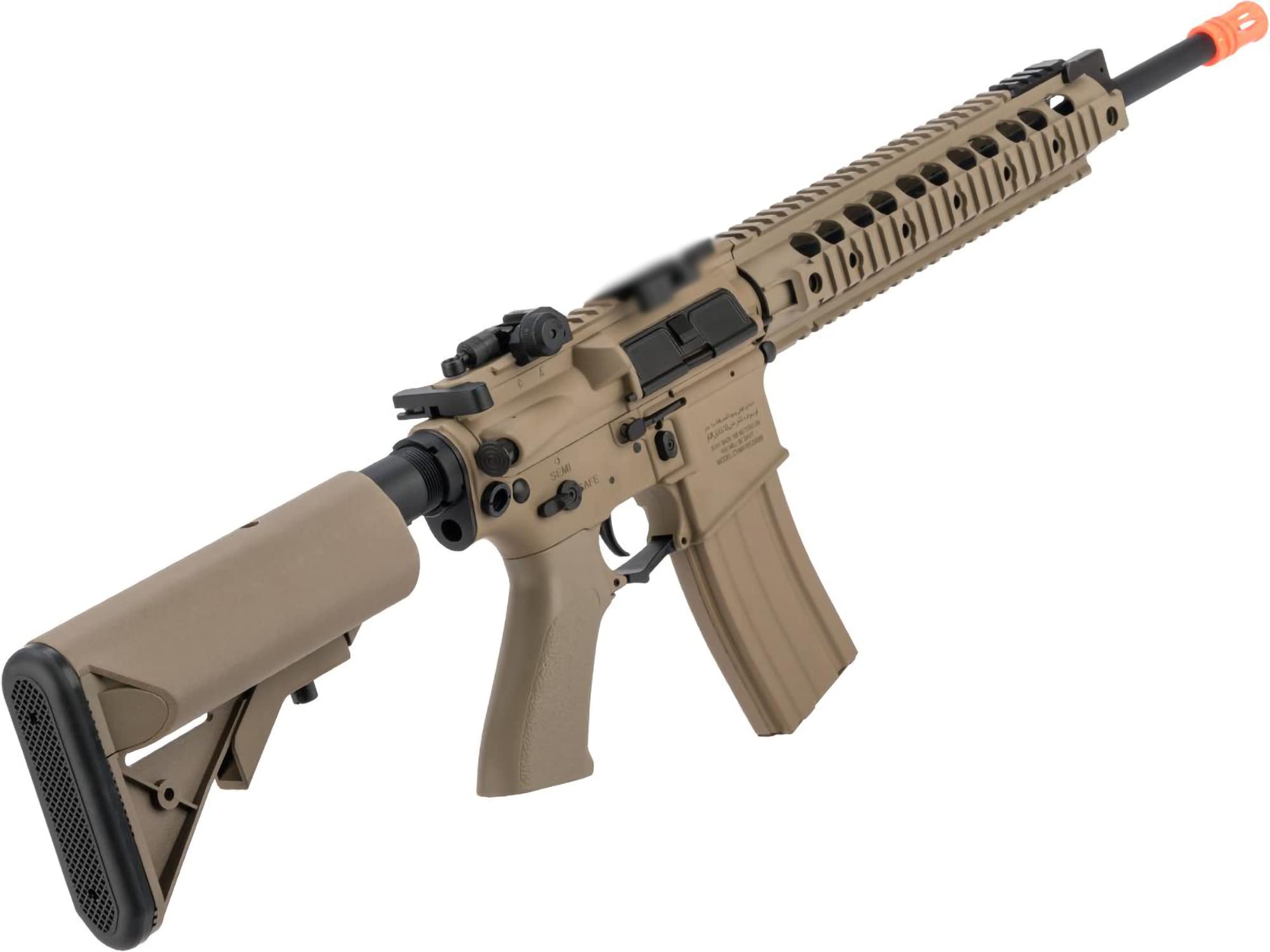 Evike Airsoft - CYMA Sport SR16 E3 Metal Li-Po Ready High Performance Competition AEG Airsoft (Color: Tan/Long)