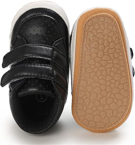 E-FAK Zapatos de bebé para niños y niñas, zapatillas para bebés, suela de goma antideslizante, zapatos de cuna para primeros pasos de niños pequeños