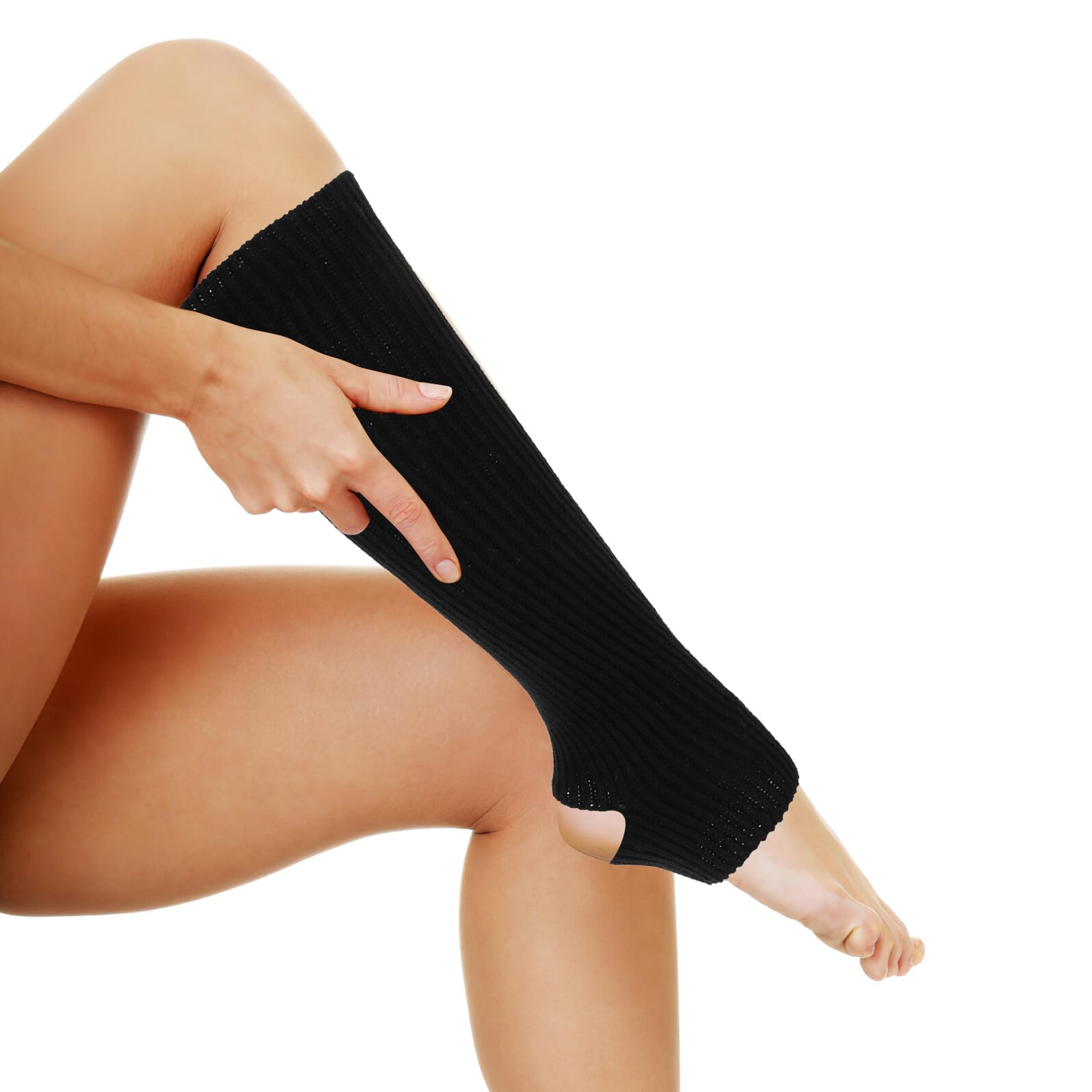 TOYANDONA Calentadores de Piernas para Mujer 3 Pares Tejido de Punto Diseño de Colores y Nude para Ballet Yoga Baile y Ejercicio en Invierno