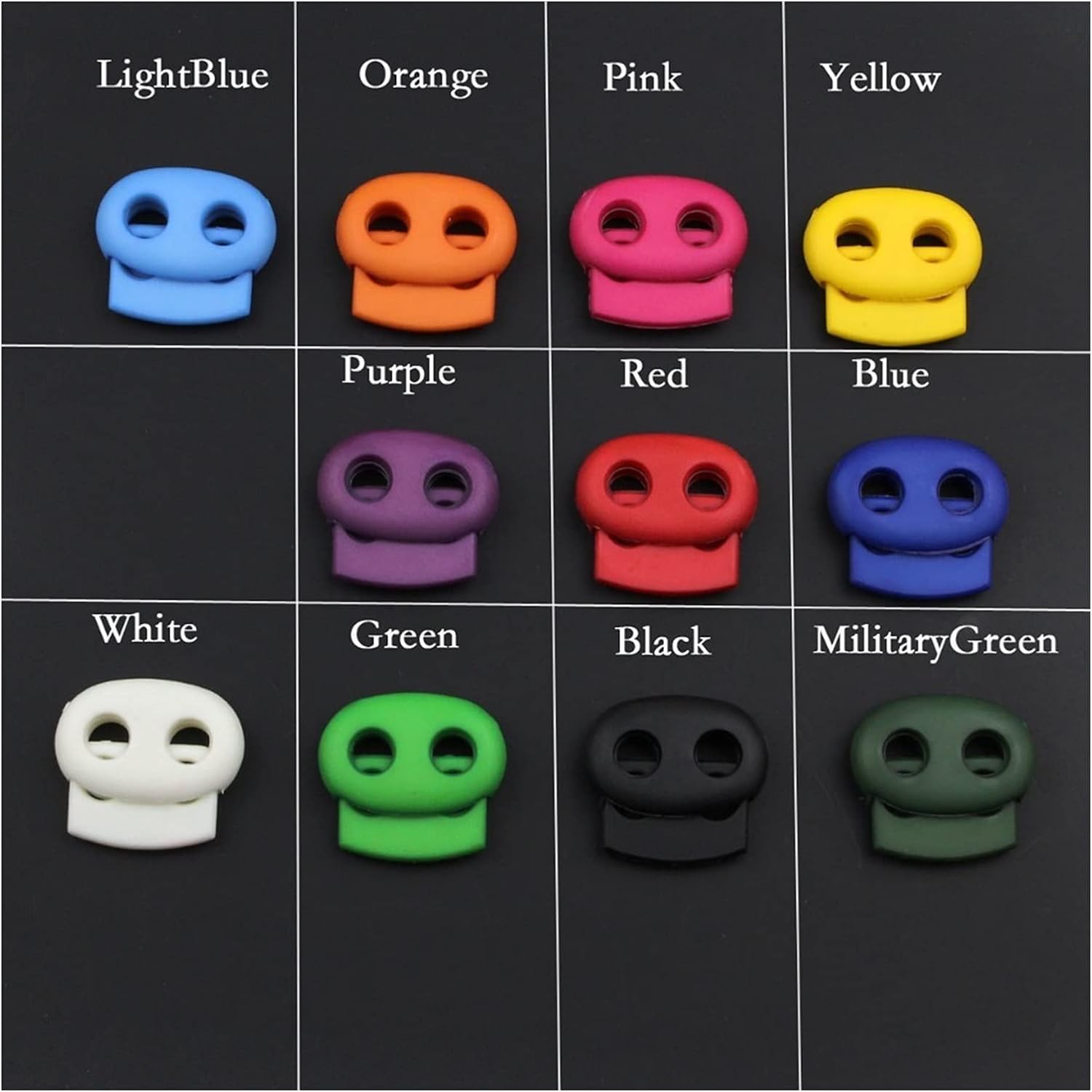 20 pz nuovi multi-colori tappo di plastica cavo blocco bottoni a fagiolo attiva/disattiva Clip abbigliamento lacci delle scarpe abbigliamento sportivo accessori in tessuto per cucire  15