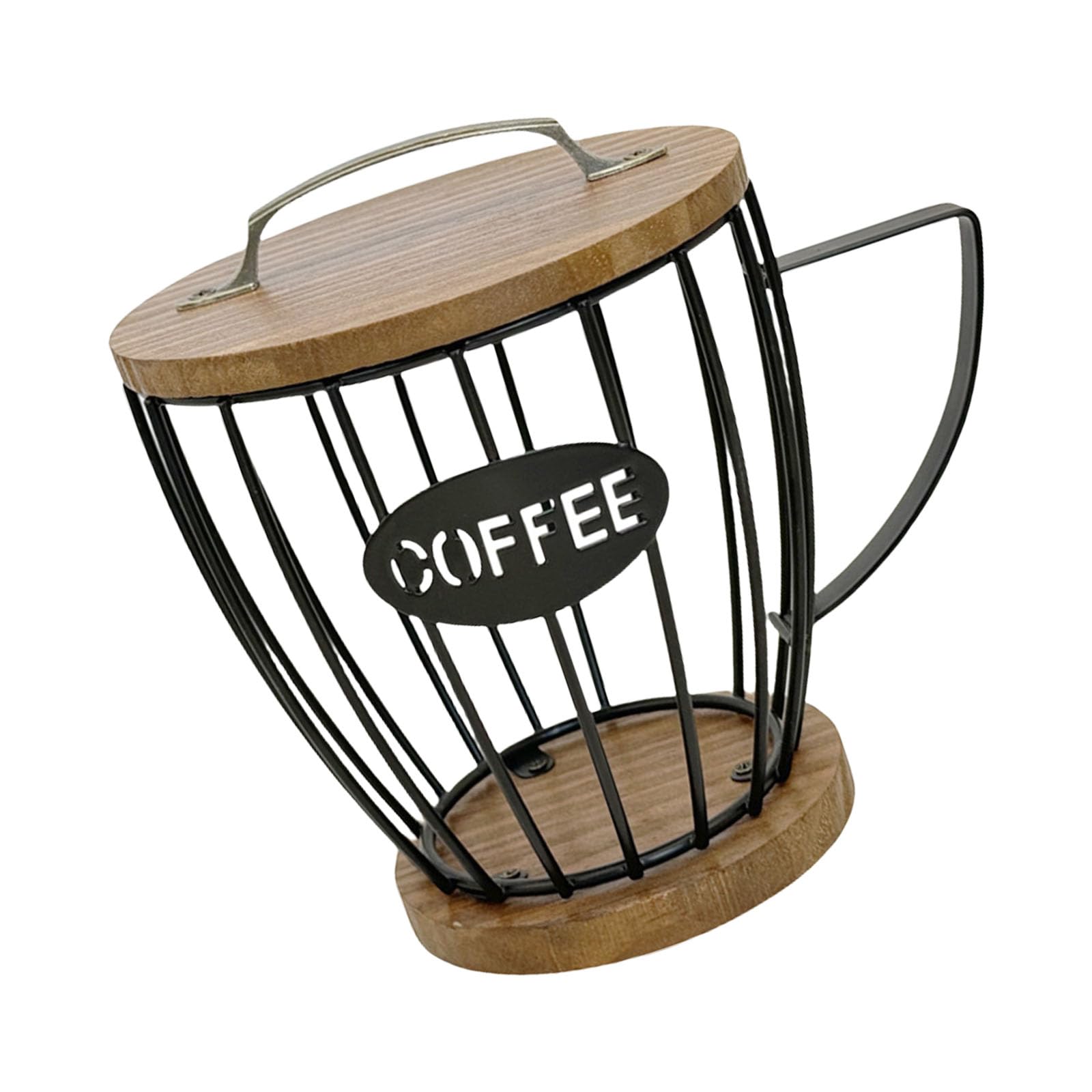 Msioytog Black Large Capacity Coffee Pods Organiser Holder For Kitchen Countertop Fruit Basket Stylish Candy Storage Rack Kitchen Countertop Storage Basket