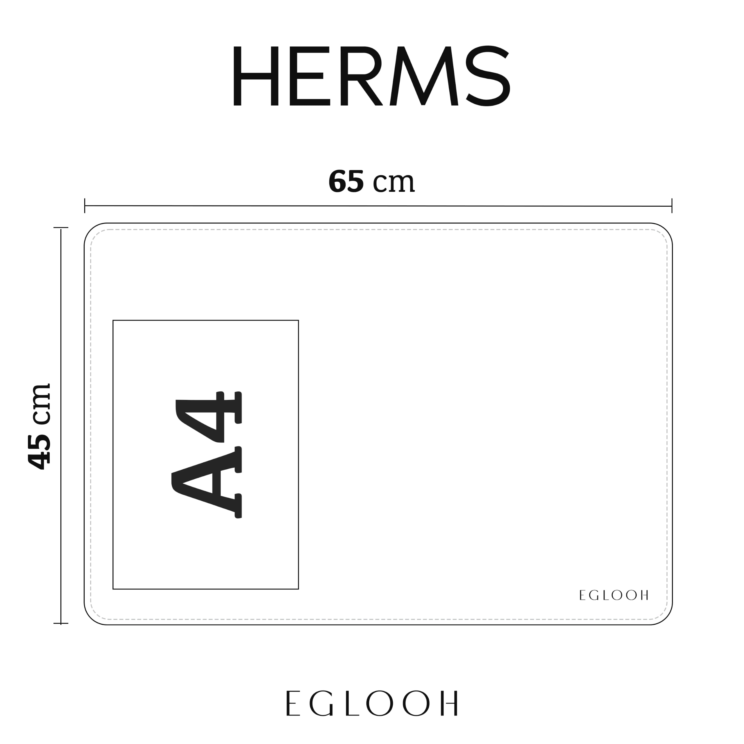 Eglooh – Herms – Sottomano Scrivania Pelle Design Arrotondato – Desk Pad Ufficio Elegante Antiscivolo in Cuoio – Accessori Ufficio Lusso Made in Italy