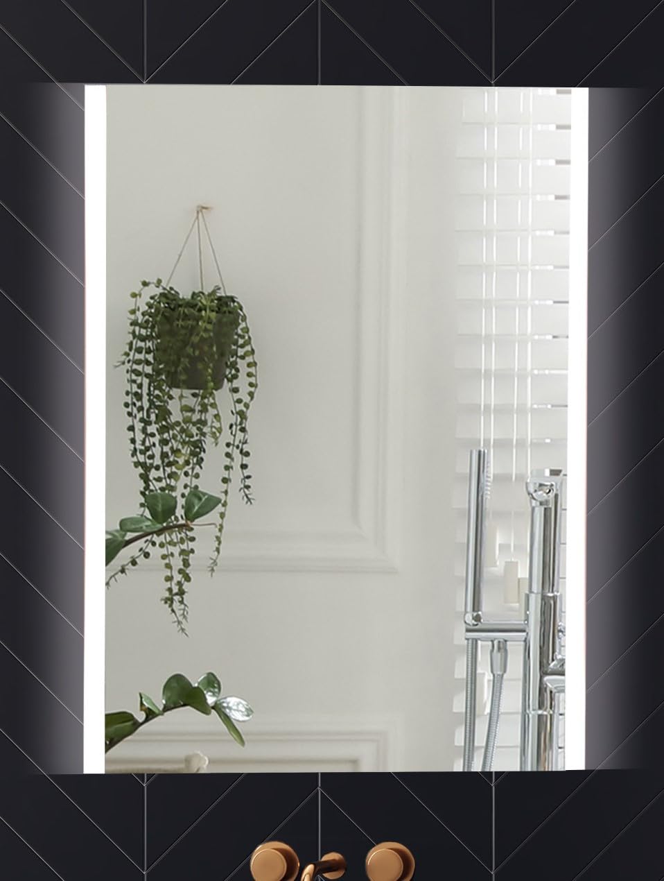 BD ART - Espejo de pared - Espejo de baño - Rectangular - 60 x 90 cm - con iluminación LED - Color de luz neutro 4200 K, IP44 - Espejo vertical - Espejo grande - Espejo entero - Espejo completo -