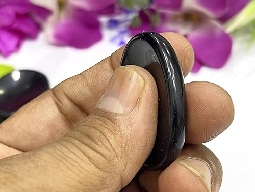 Miniatura 3 de GEMSCITE 5 piedras preciosas naturales, piedras de amatista para el pulgar, curación de cristal para reiki, piedra de palma de bolsillo de energía