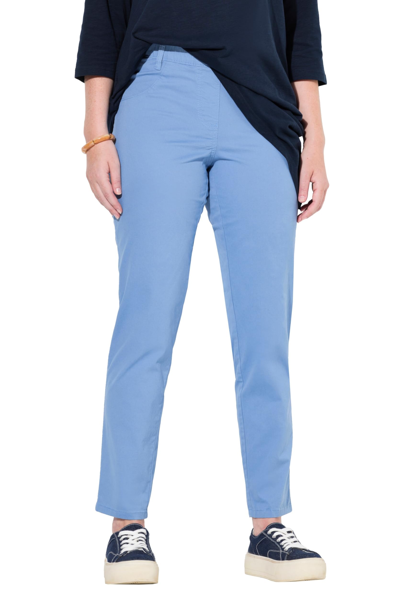 Ulla Popken Damen große Größen Übergrößen Plus Size Jeggings, Elastikbund, schmales Bein, Baumwolle 751254