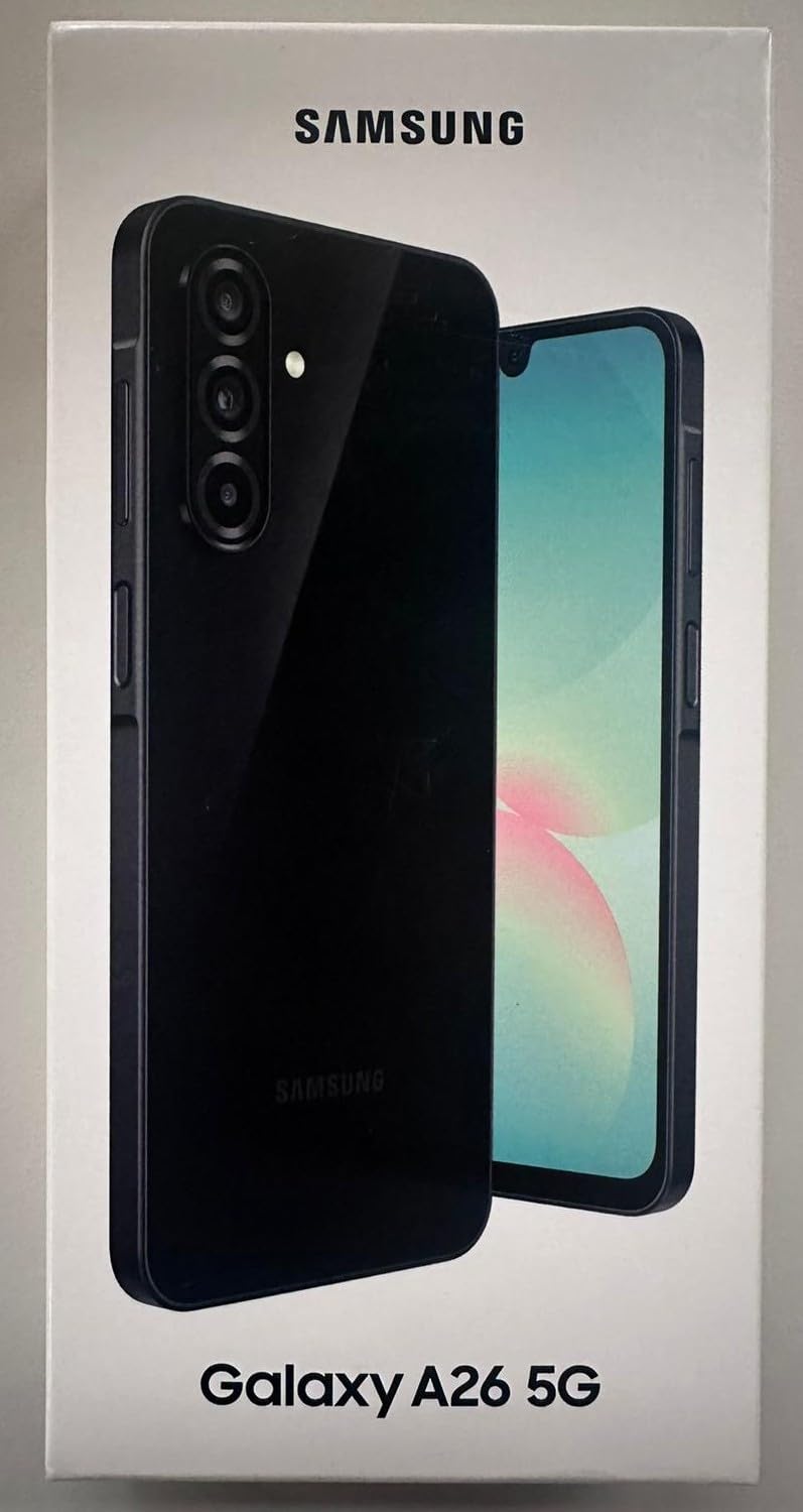 Samsung Galaxy A26 5G 6GB RAM 256GB Speicher AI Handy 5.000mAh Akku Android 15 Smartphone EU ohne Simlock ohne Branding (Schwarz)