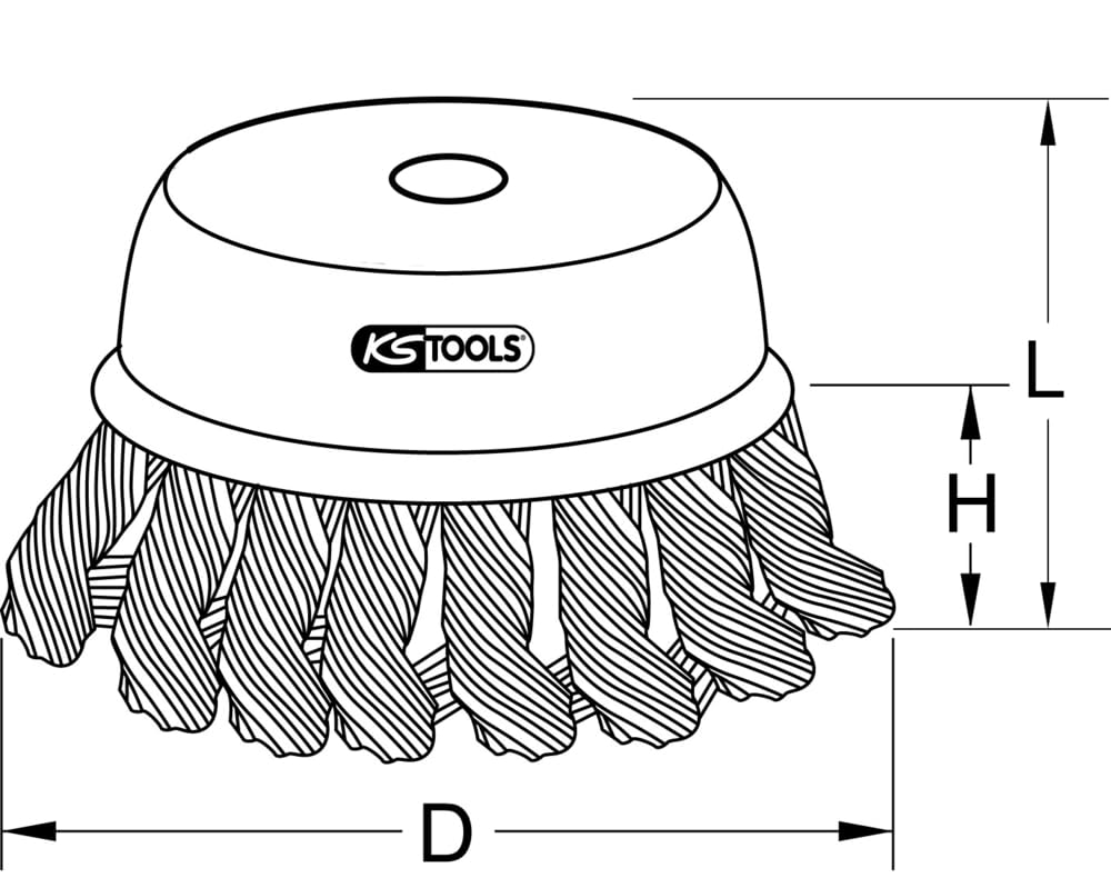 KS Tools 963.9597 Cepillo para amoladora de alambre de bronce estañado BRONZEplus, ondulado, Ø 85 mm