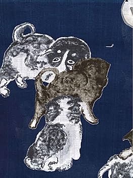 岡重　子犬の浴衣　青 岡重 子犬の浴衣 青