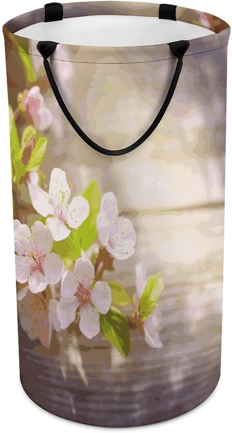 Spring And Flower Laundry Basket Dirty Clothes Bin, Waterproof Laundry Hamper, Laundry Bag, Clothes Hamper Stands for Bedroom, Towels,Clothings