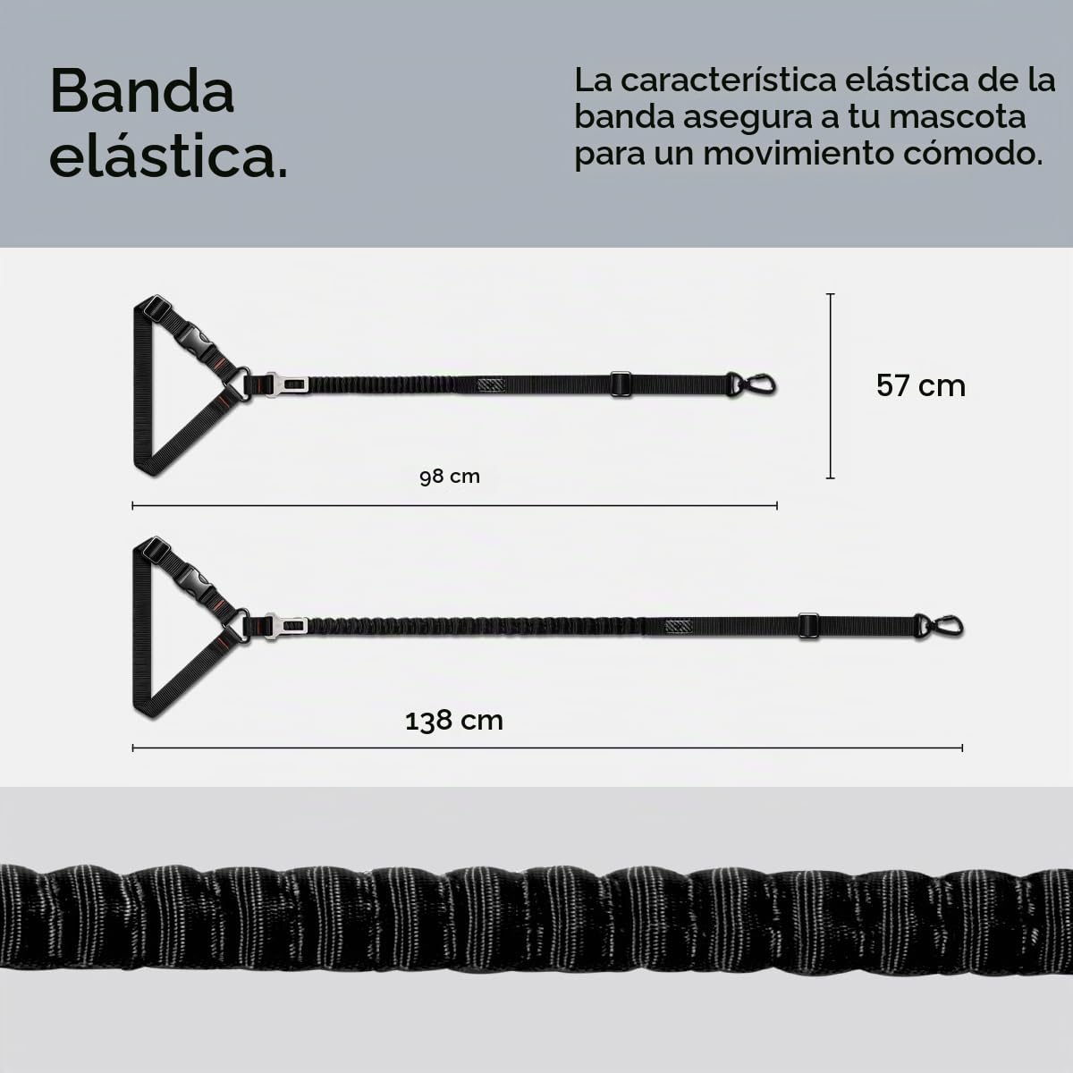 Spigen Cinturón Seguridad de Coche para Perros, Arnés de Coche para Perros con Elástico, Correa Ajustable y Resistente con Gancho Metálico Giratorio 360° para Tesla Model Y 3 y más