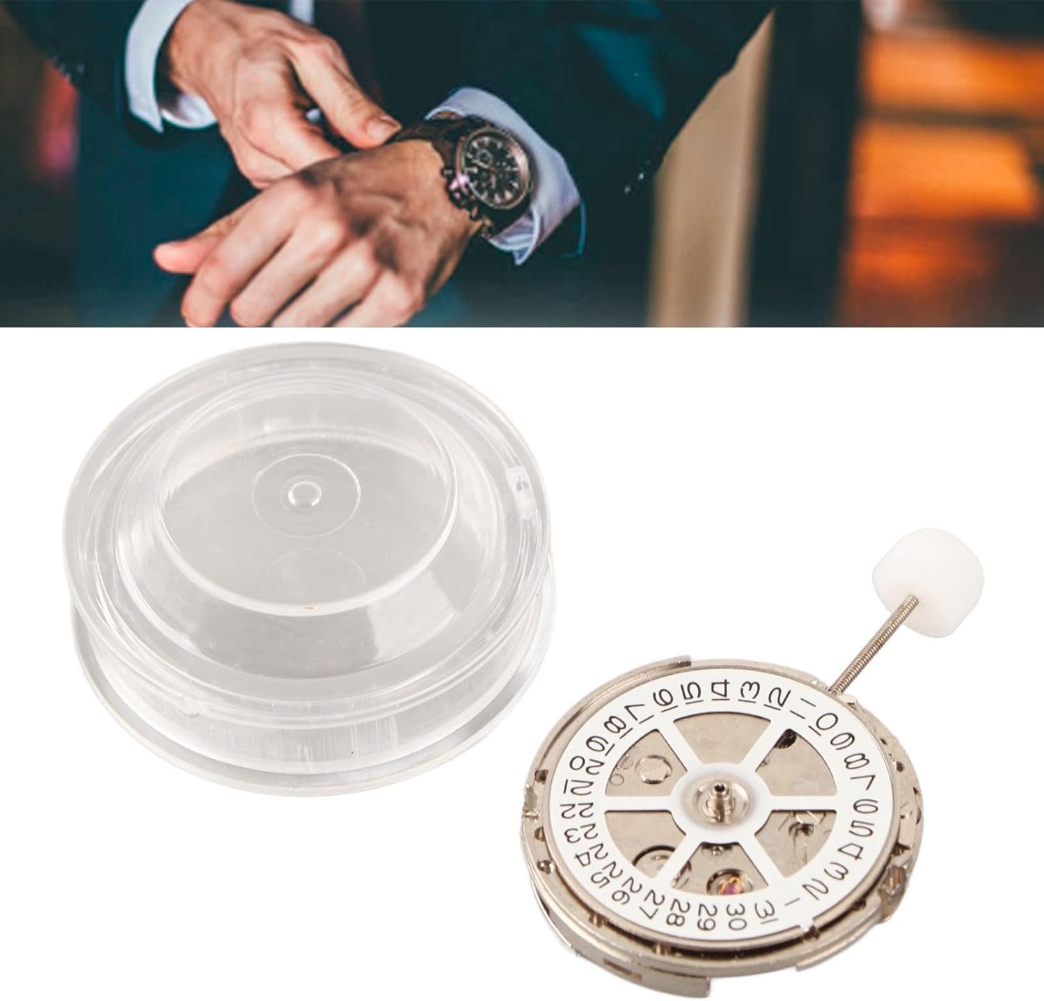 Joyzan Watch Movement, 2813 Watch Wrist Mechanical Clock Hand Winding Automatic Replacement High Accuracy Part Repairing DIY Round Accessories Maintenance Men Women Professional Repairman Service