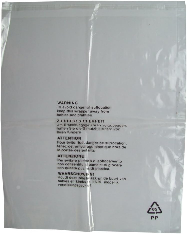 100 X Premium Quality Strong Reusable Clear Plastic Carrier Bags 15"x18 - View #11