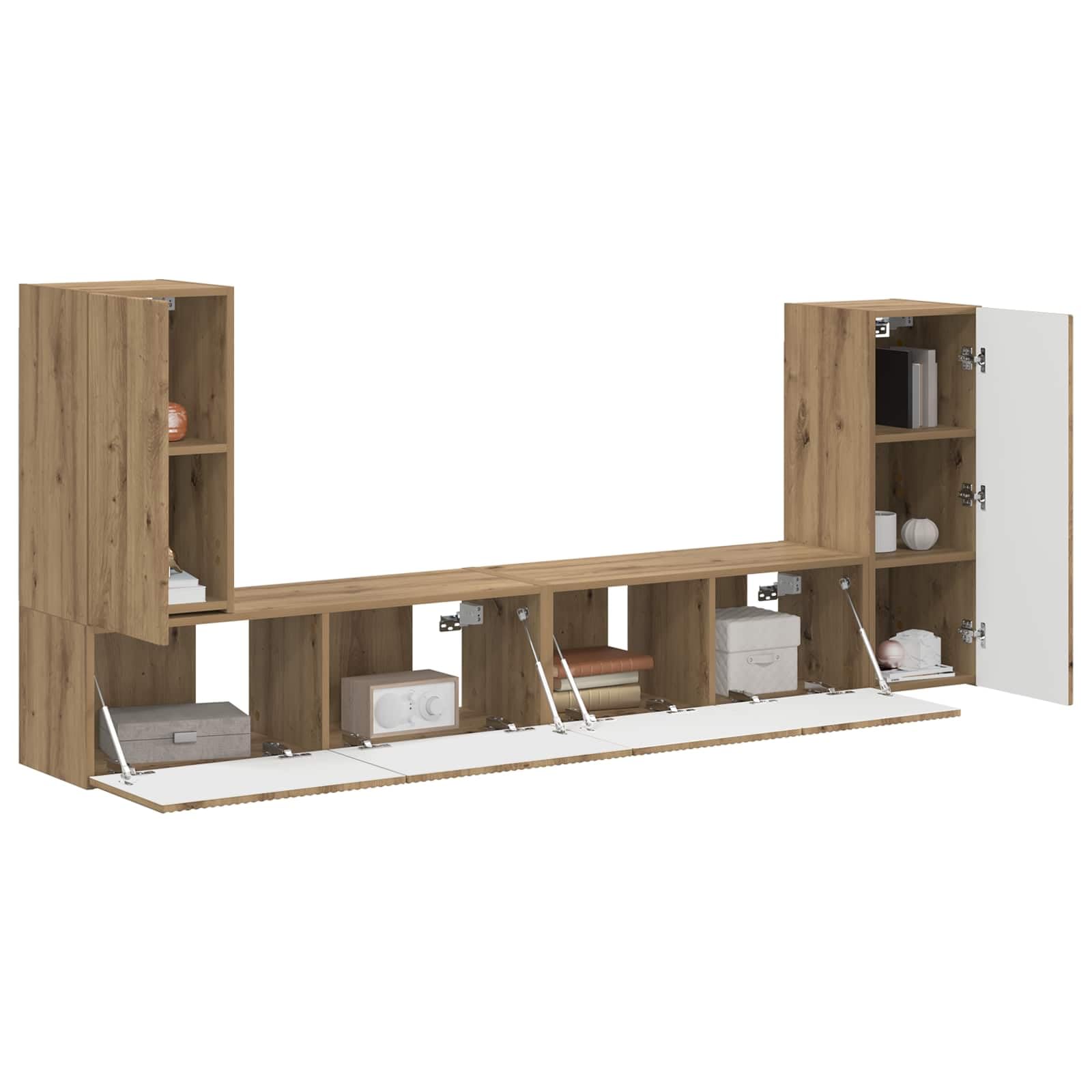 Générique Ensemble Meuble TV 4 Pièces Chêne Artisanal Bois D'ingénierie