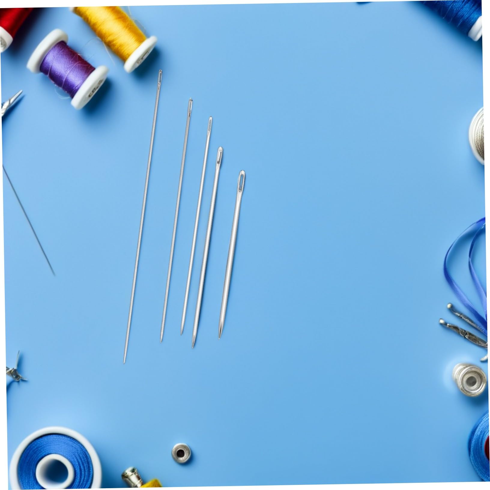 GLSTOY 25 Pezzi Aghi da Cucito in Metallo Extra Lunghi Set con Occhio Grande Resistenti per Tessuti Spessi Cucito Mano per Riparazioni e Progetti Creativi