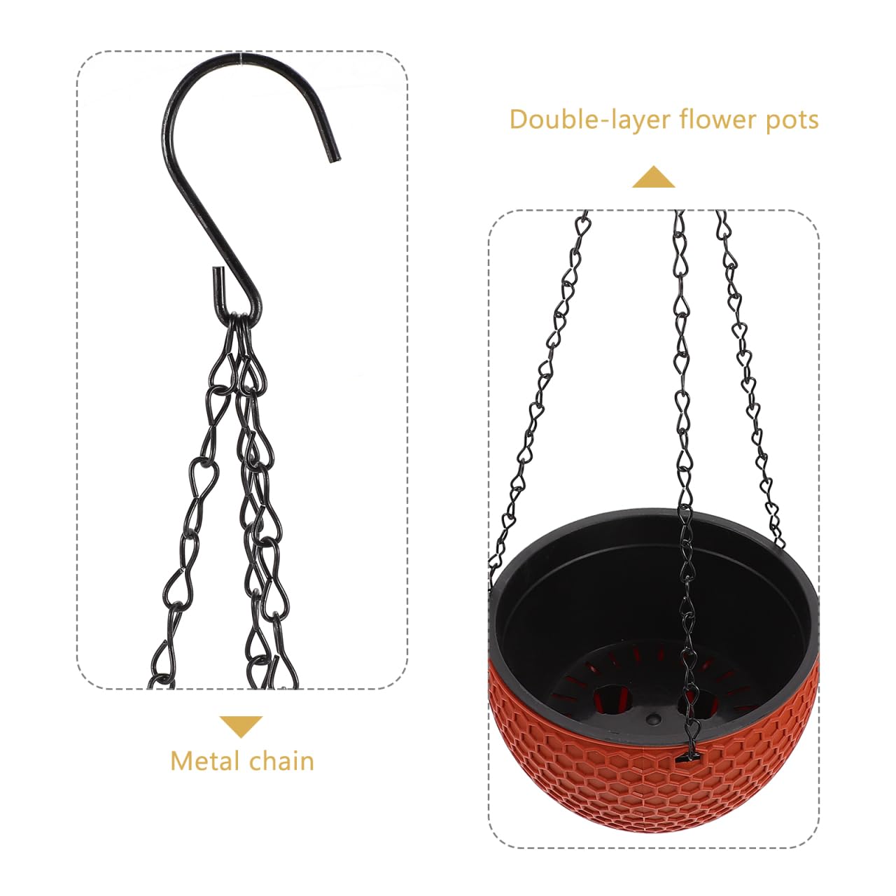 BESPORTBLE Pots de fleurs à suspendre pour décoration de balcon