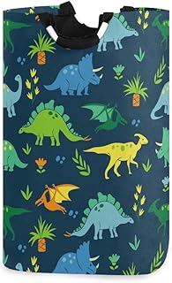 DOMIKING Laundry Storage Basket Cute Dinosaurs Laundry Hamper Collapsible Organizer for Kids Room Dirty Cloth Toy Dorm Bag...