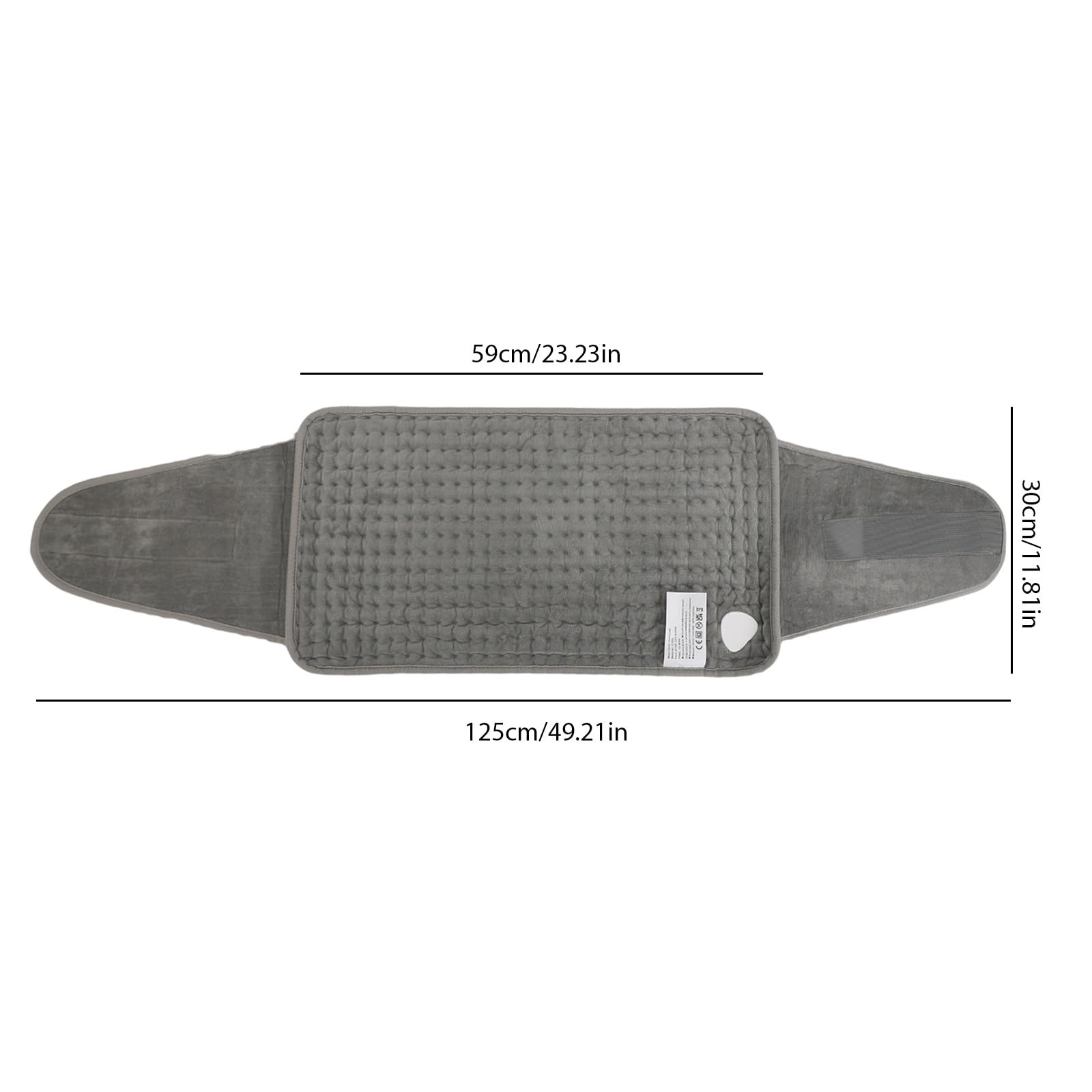Alfombra eléctrica de 125 x 30 cm, con 9 niveles de temperatura y apagado automático, lavable más tropical para aliviar el dolor lumbar abdominal