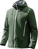 Vista 11 de Runcati Chaqueta Softshell para hombre, con forro polar, rompevientos, bloque de color, impermeable, con capucha, para senderismo