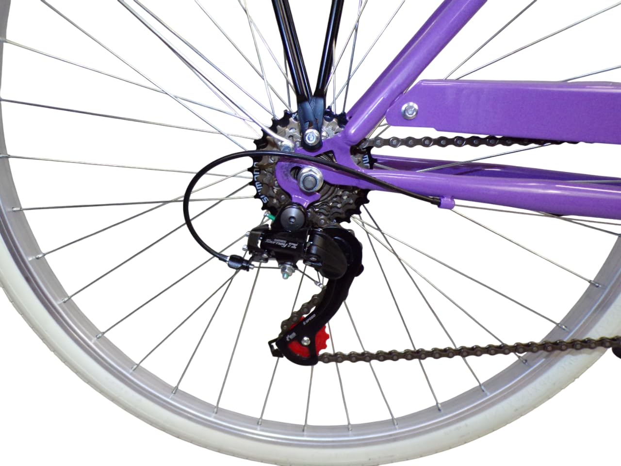 Bicicleta de mujer, de paseo, de ciudad, rueda de 28 pulgadas, cambio de 6 velocidades, con cesta delantera