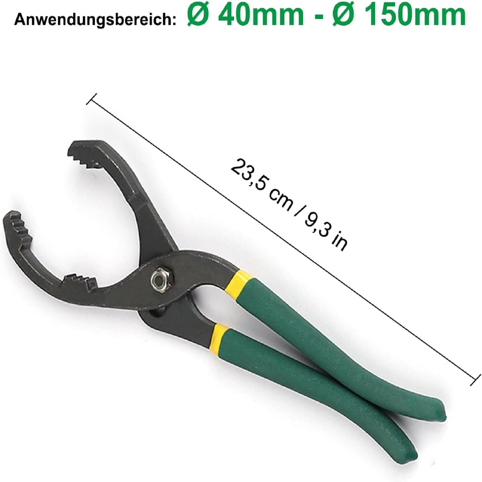 Ölfilterzange, Ölfilterschlüssel Universal, 24 cm Verstellbarer Ölfilterschlüssel, mit Rutschfesten Griff, Ölfilter-Entfernungswerkzeug, für Autos, Motorräder, Von Ø 40mm Bis Ø 150mm