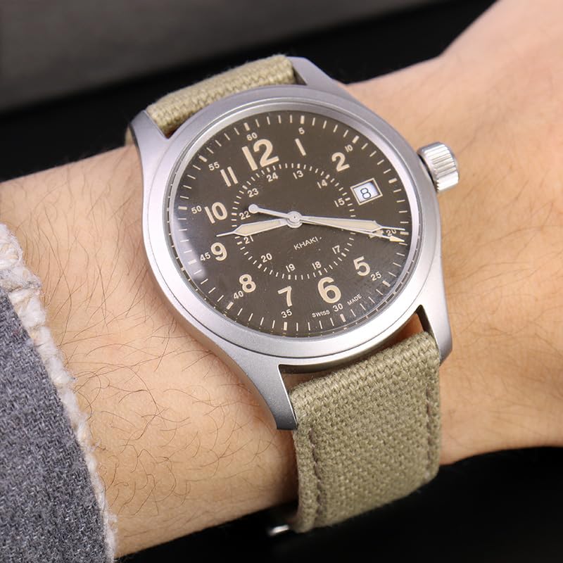 Correa de cuero de lona para reloj Hamilton Khaki Field H68201993 H7060596 Correa de reloj Seiko correa de reloj 20 mm 22 mm hebilla