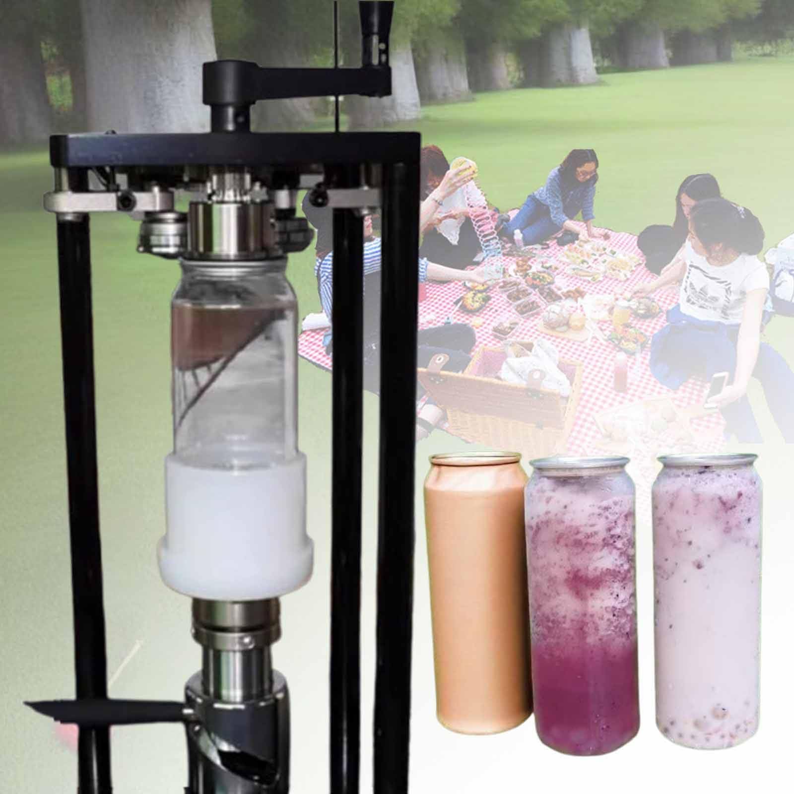 Selladora al vacío de tarros, selladora de latas, herramienta manual para sellar tarros a presión con base fija y altura ajustable, ideal para sellar jugos, leche, té y pasteles